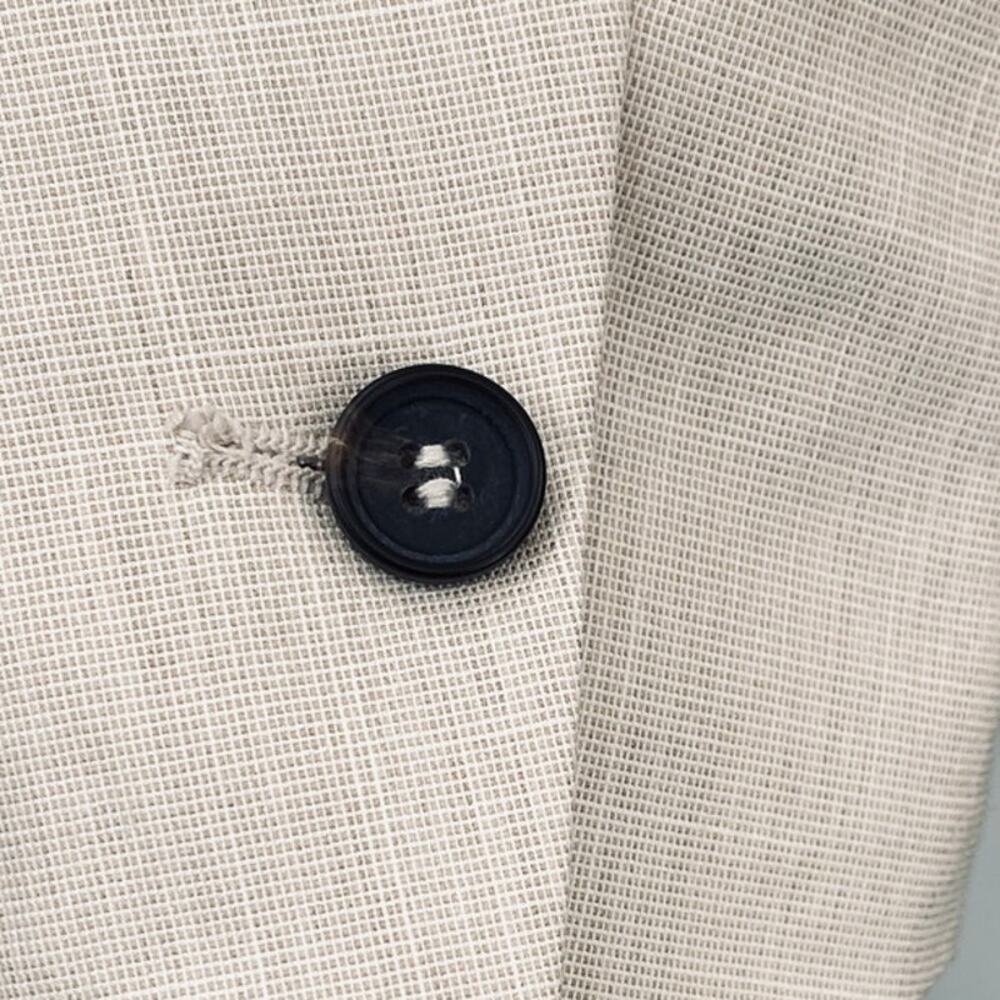 Zara Basic Blazer Single Button Collarless Woven … - image 7